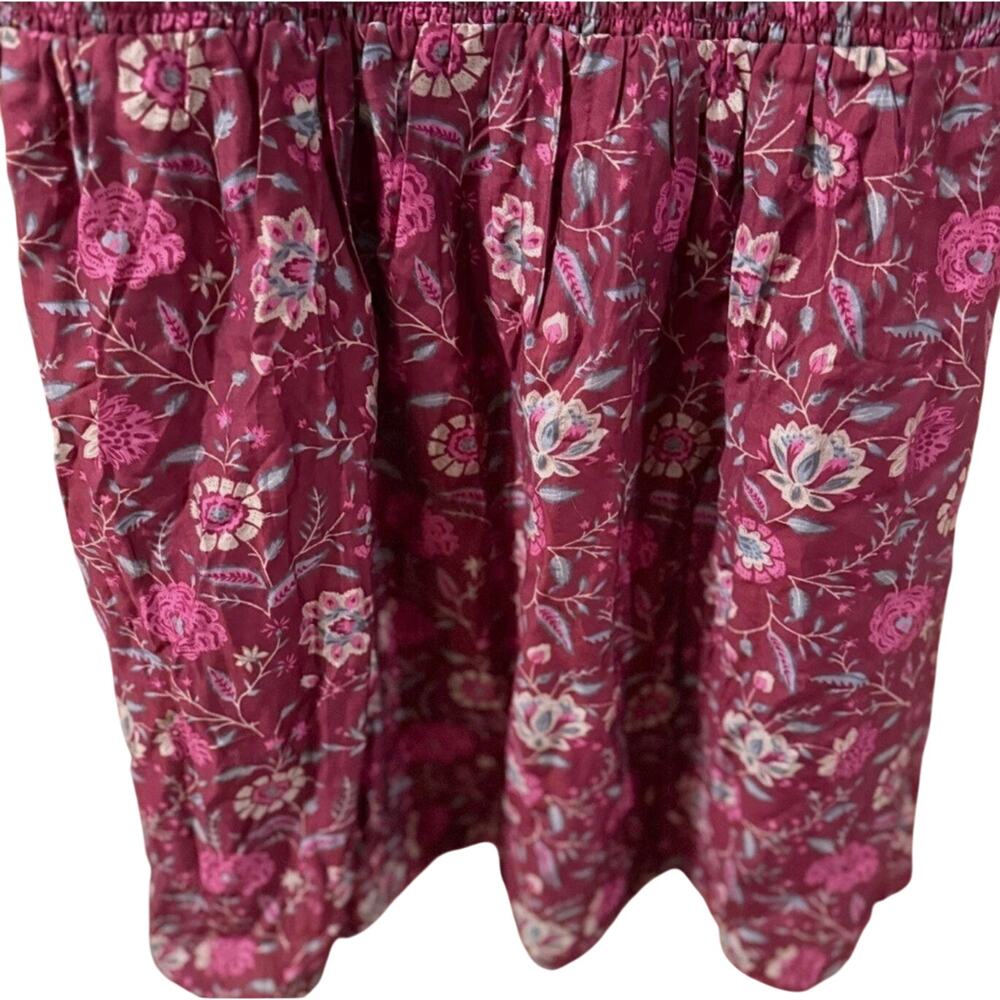 Sea New York 2 Famke $445 Smocked Sweetheart Midi Dress Floral Cottagecore Red - Picture 12 of 13
